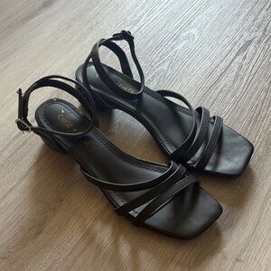 Chase + Chloe Black Strappy Heels